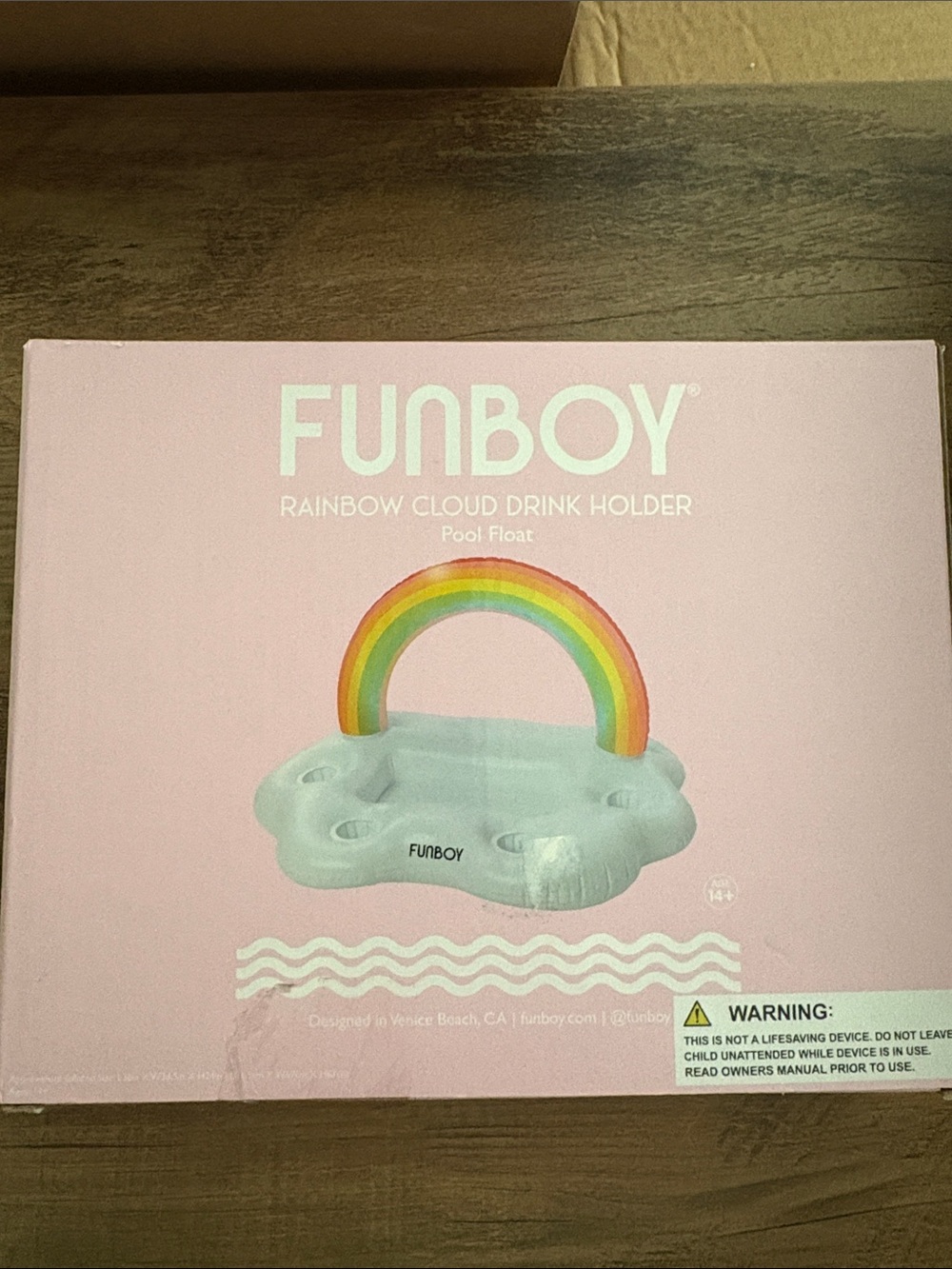 FunBoy Rainbow Cloud Drink Holder - Pool Float NWT